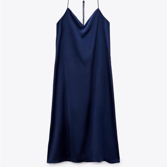 Jewel strap navy slip dress - Picture 3 of 6